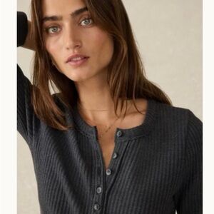 Faherty Legend Après Waffle Henley - Black